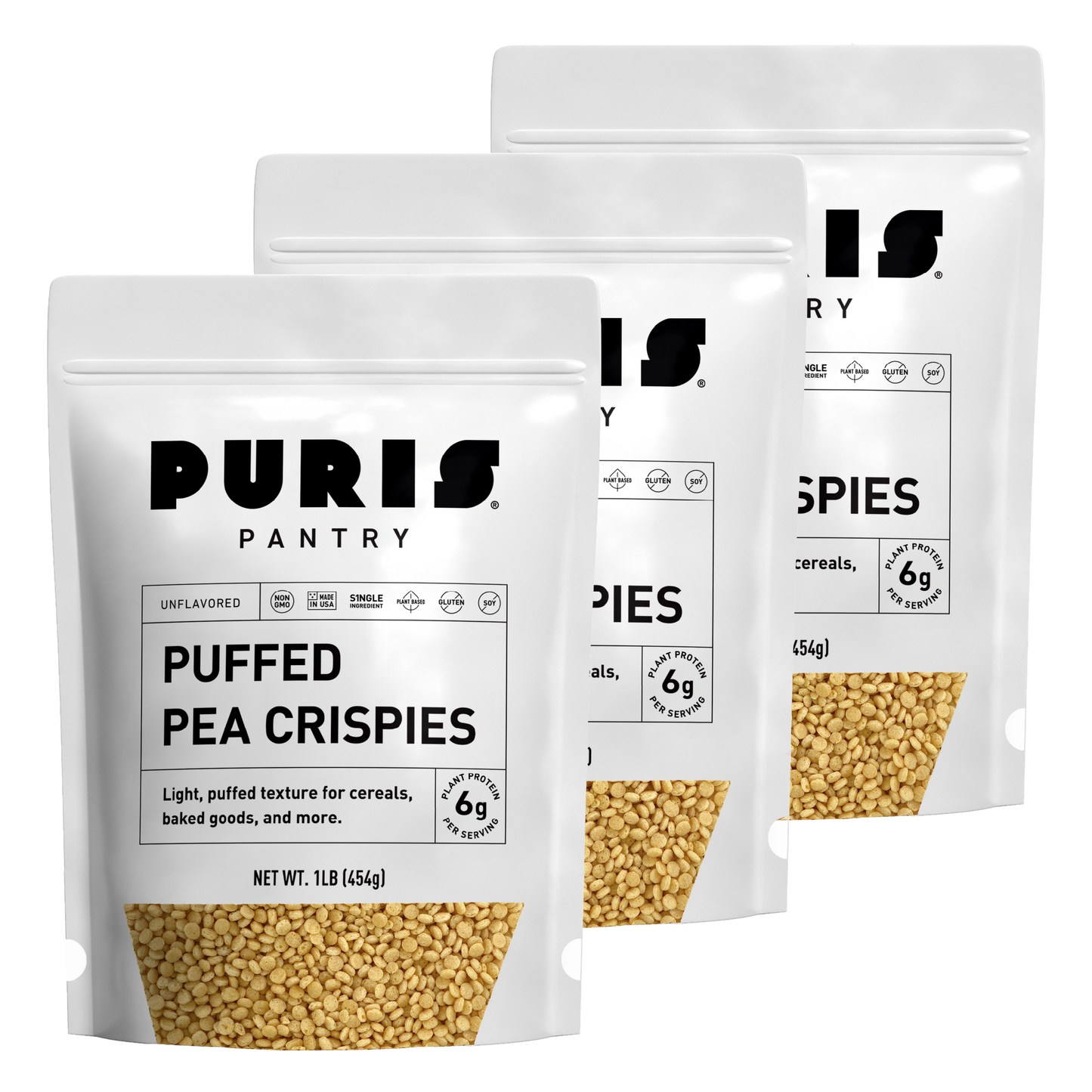 PURIS Non-GMO Puffed Pea Crispies