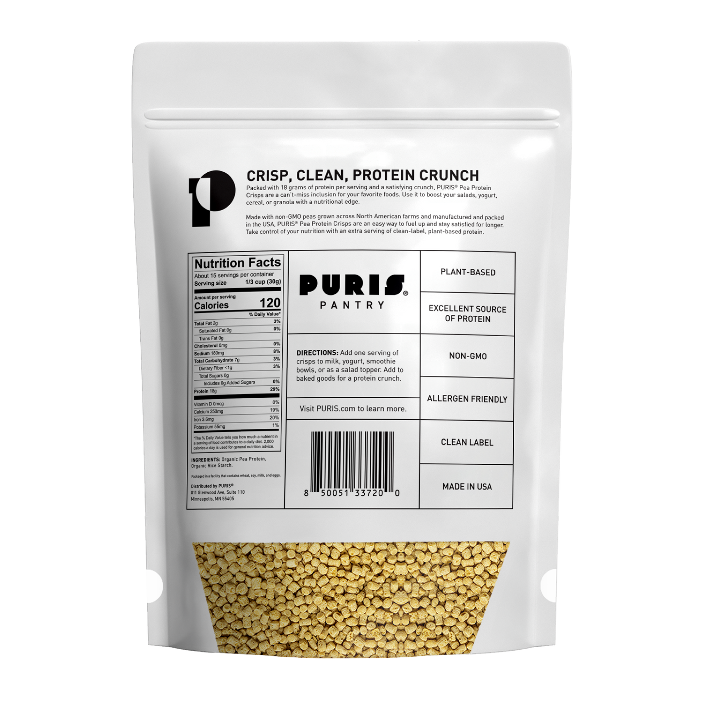 PURIS Non-GMO Pea Protein Crisps
