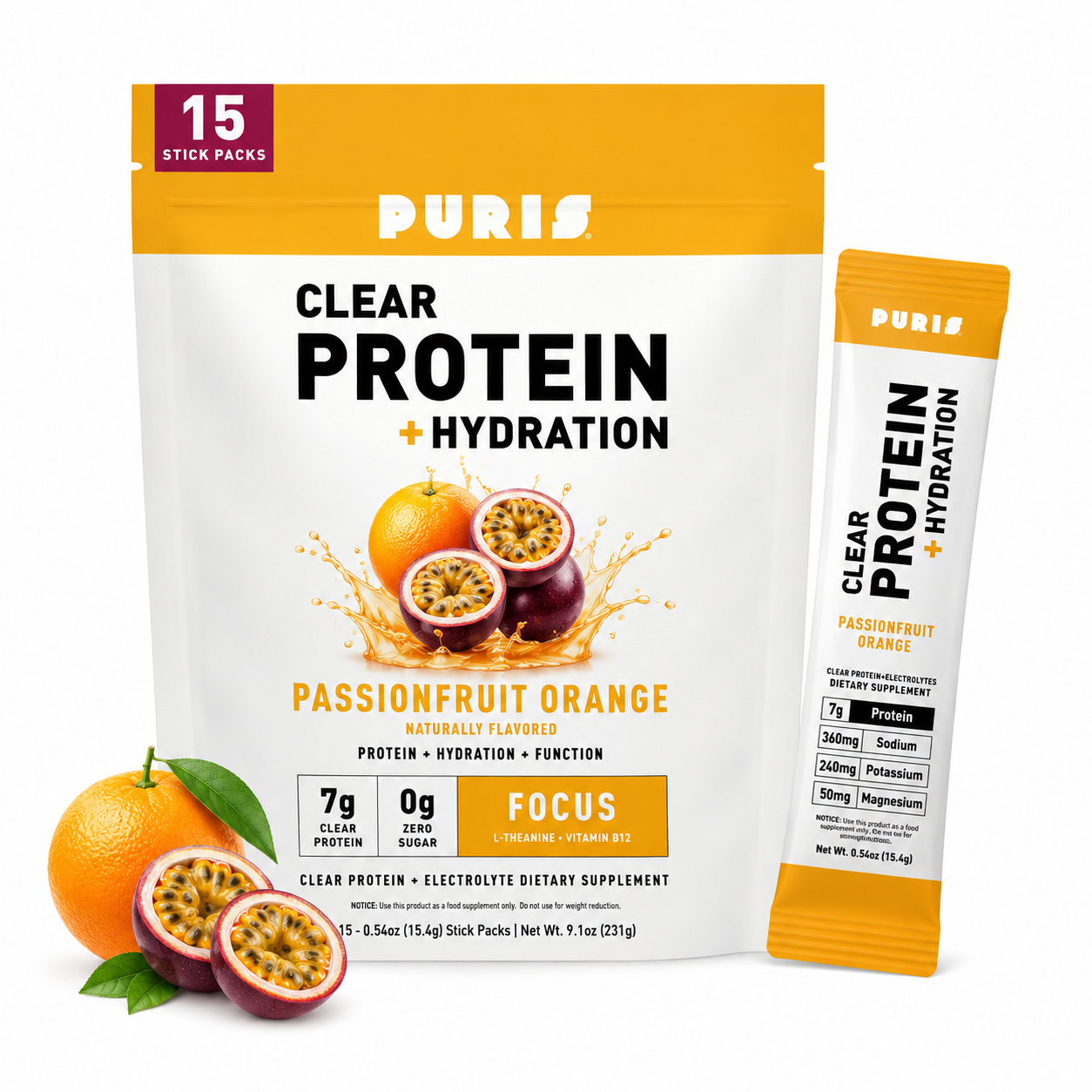 Clear Protein + Electrolytes Powder Packets