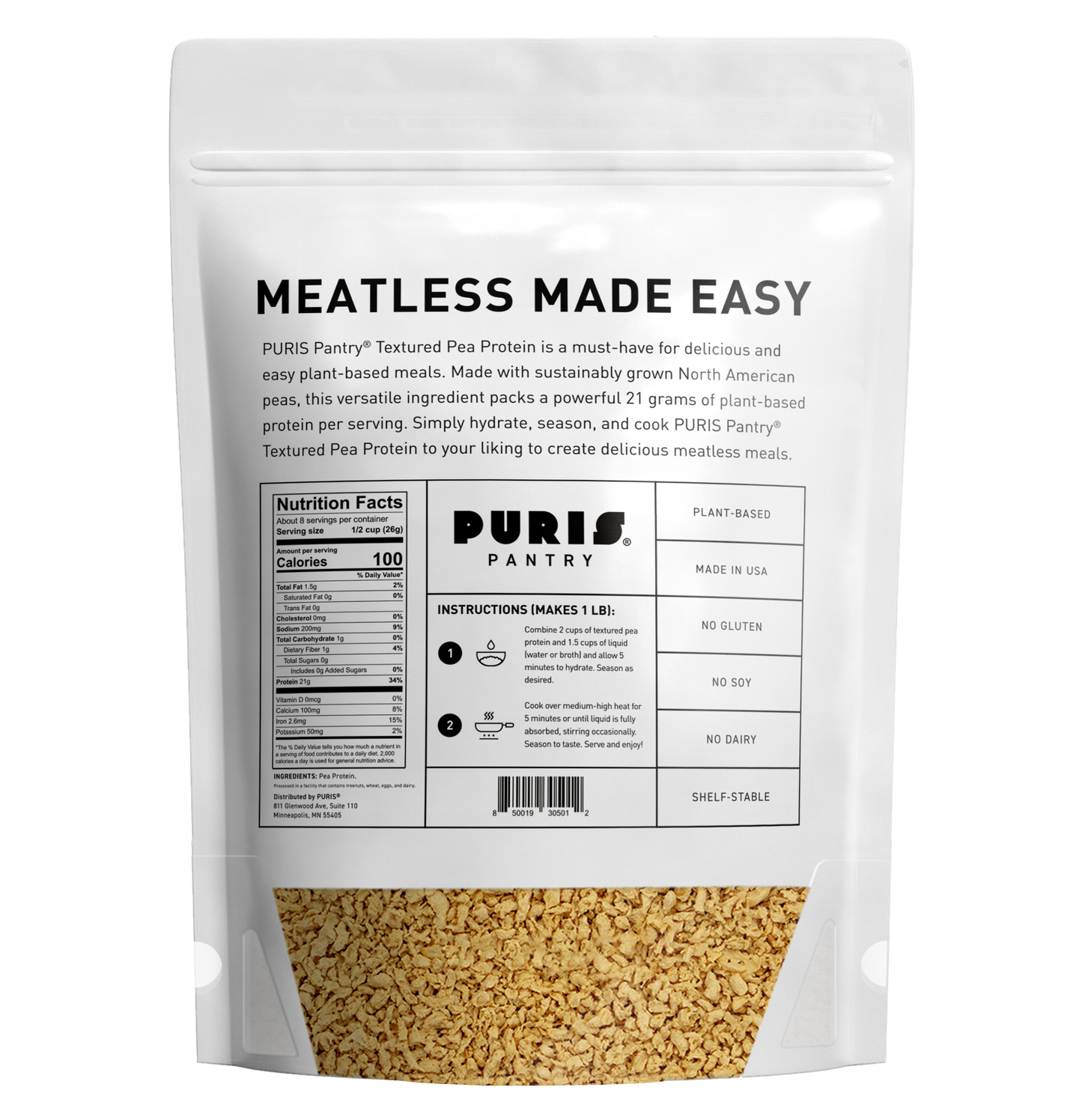 PURIS Non-GMO Textured Pea Protein