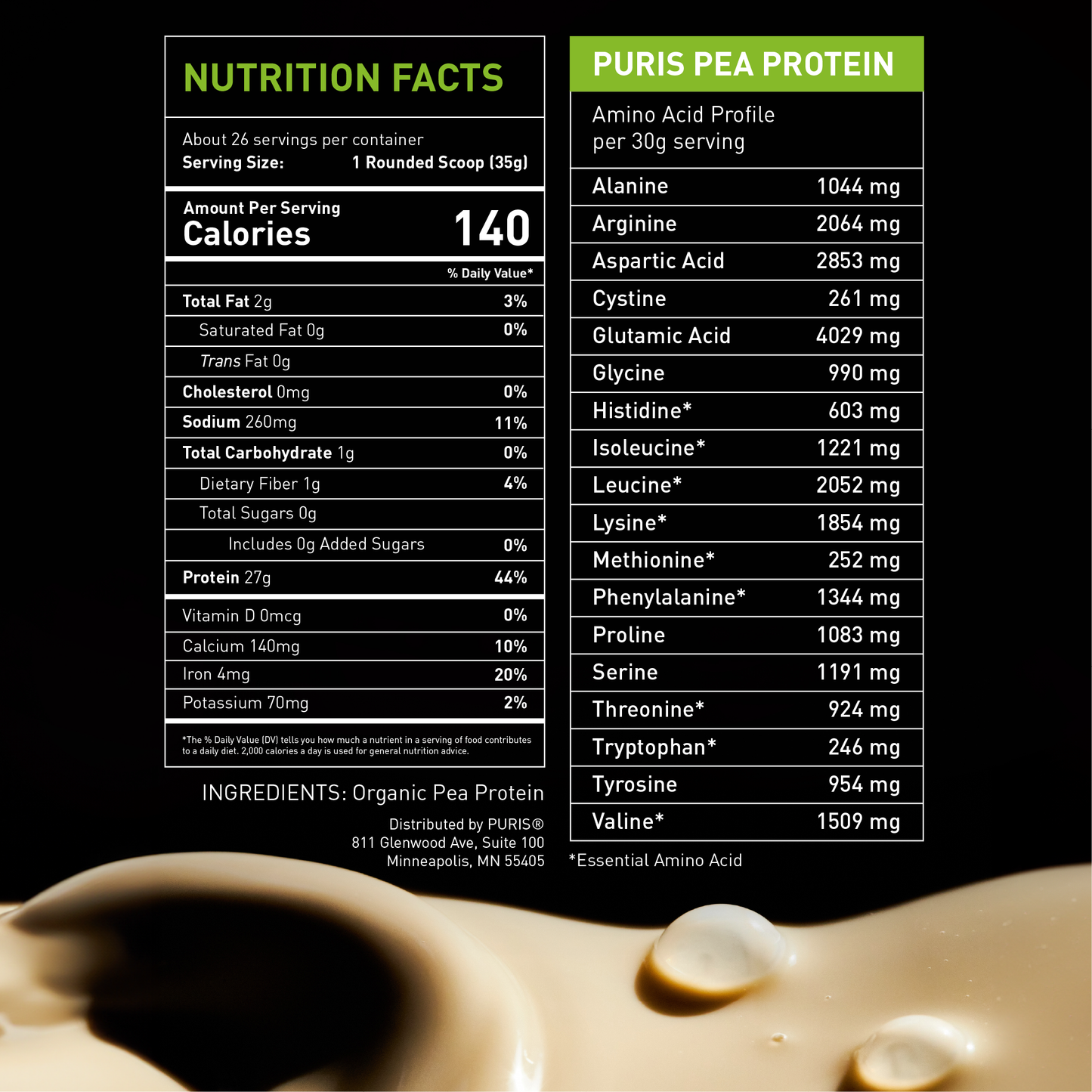 PURIS Organic Pea Protein Isolate