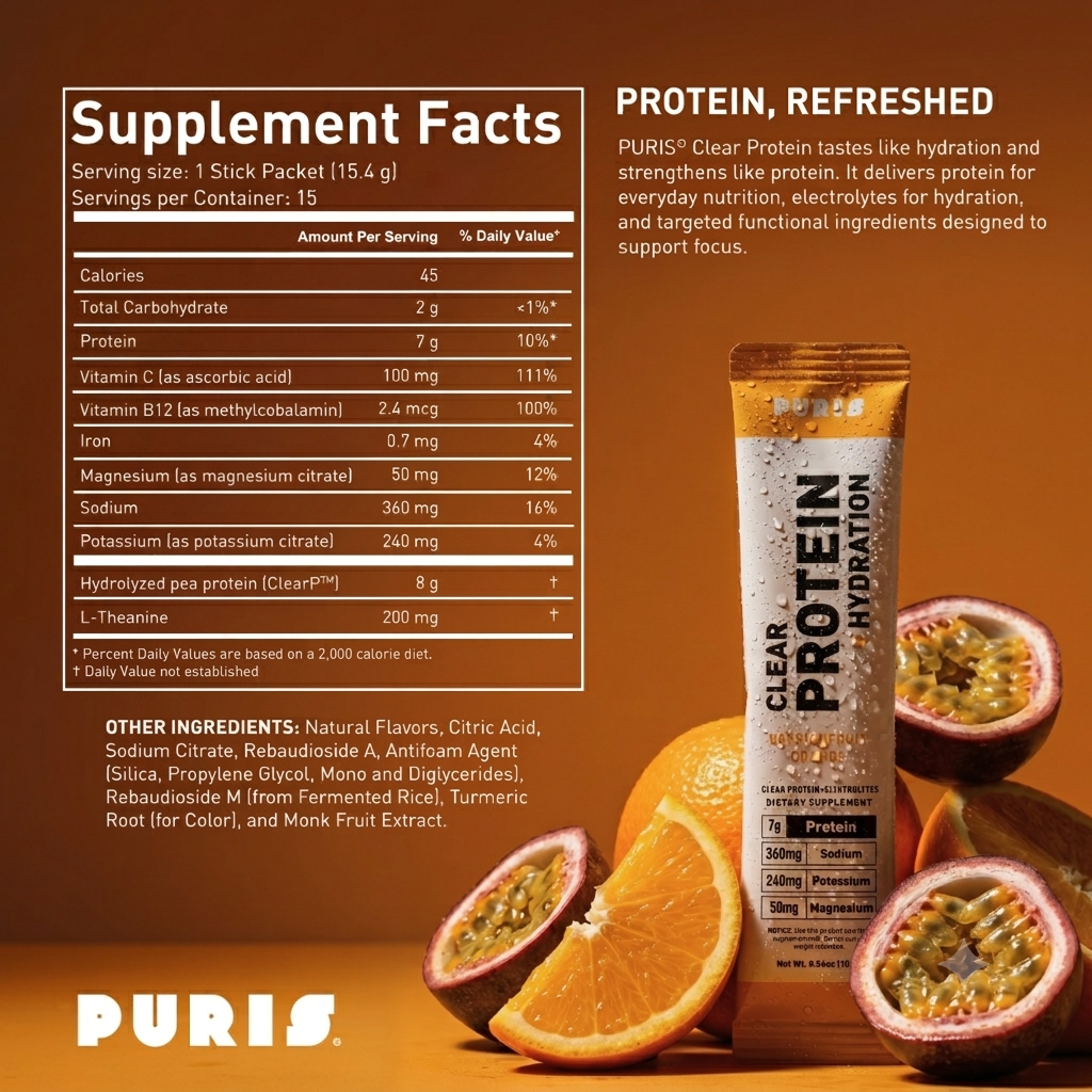 Clear Protein + Electrolytes Powder Packets