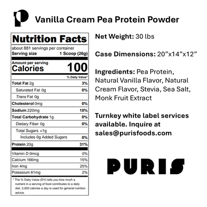 Premium Vanilla Protein Powder Blend (30 Lbs Bulk)